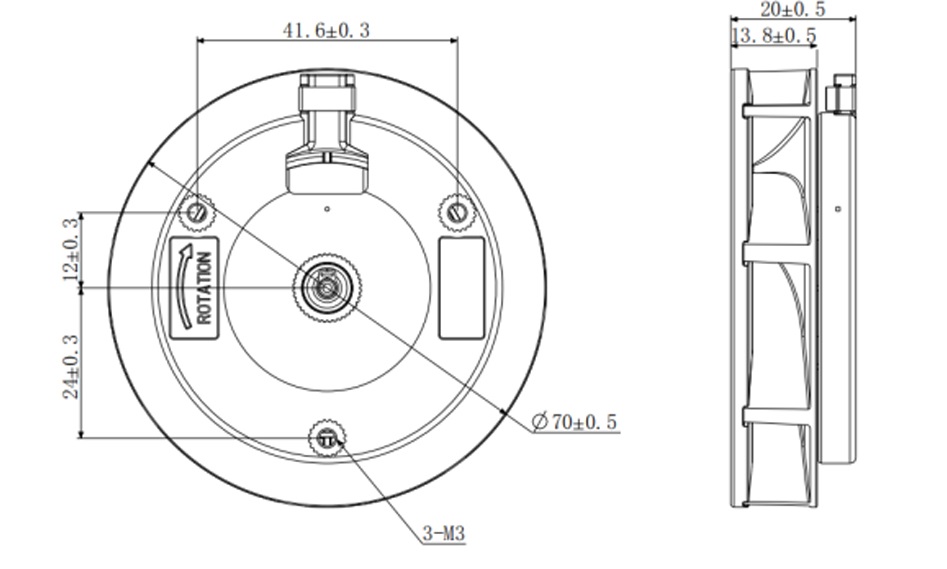 MFL7020 Dimensions